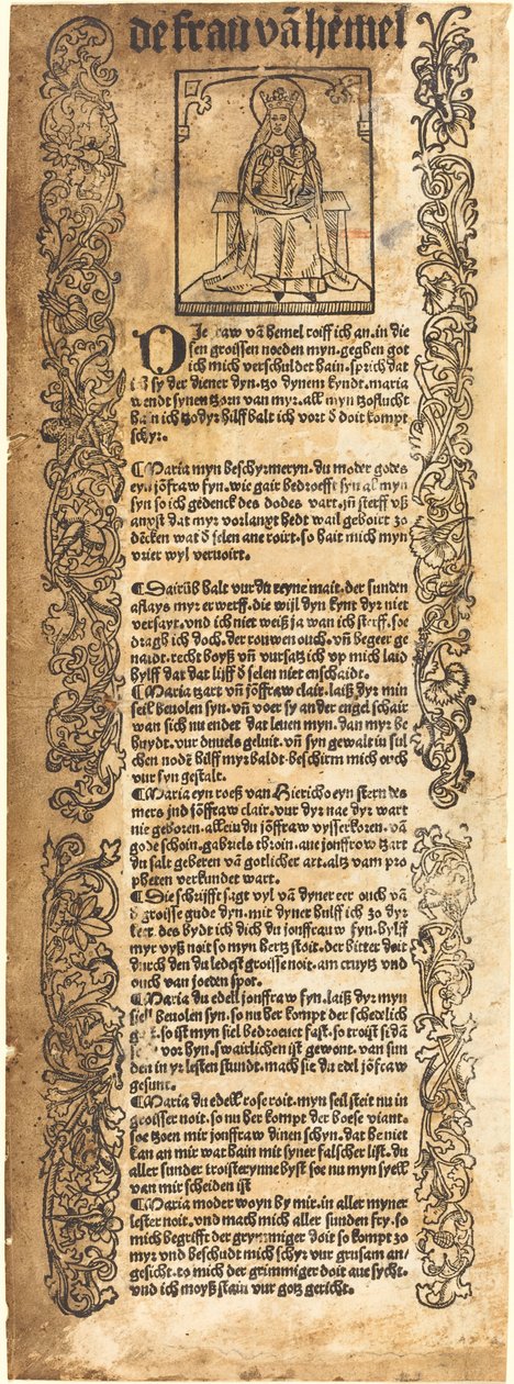 Dal a Madonnának alkotó: German 15th Century