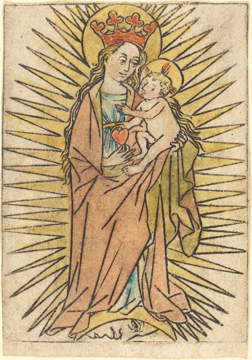 A Madonna és a gyermek körtével alkotó: German 15th Century