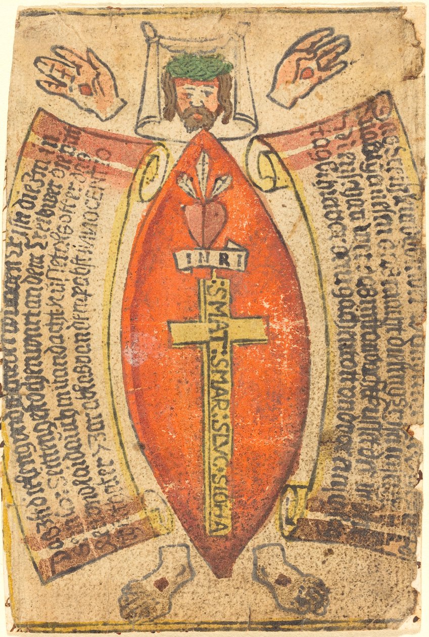 Az oldalsó seb mértéke és Krisztus teste alkotó: German 15th Century