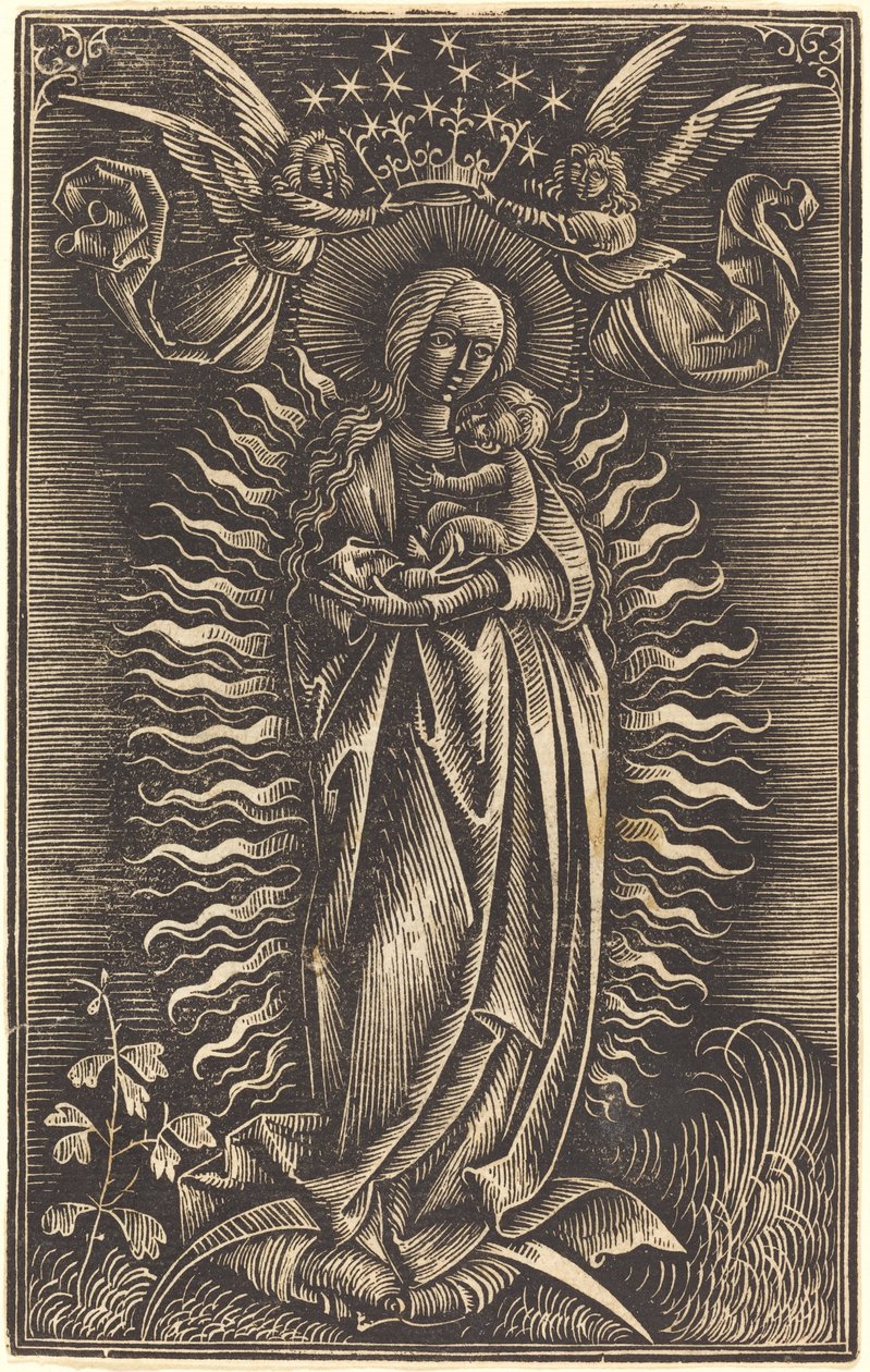 A két angyal által megkoronázott Szűz alkotó: German 15th Century