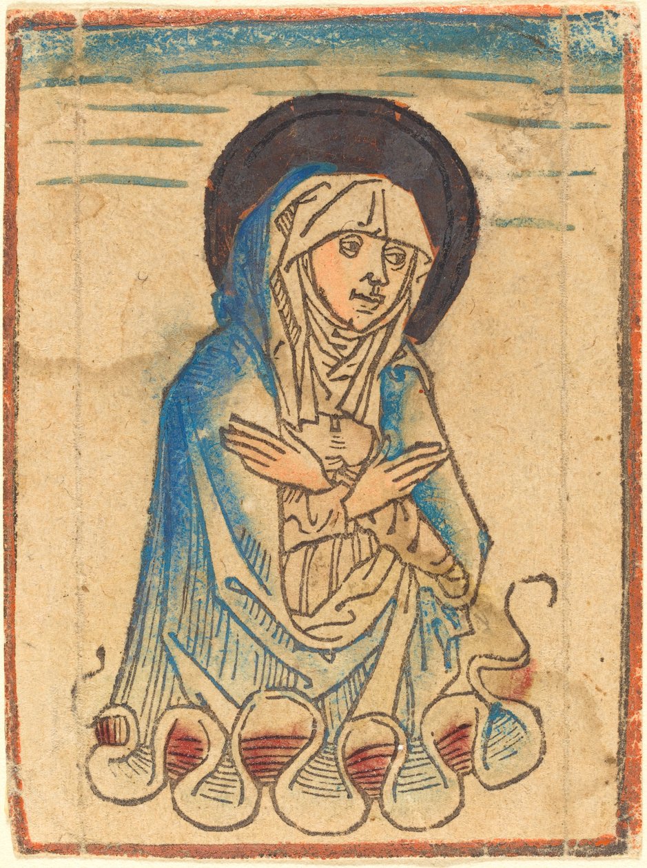 Szűz a felhőkben alkotó: German 15th Century or Master of the Housebook
