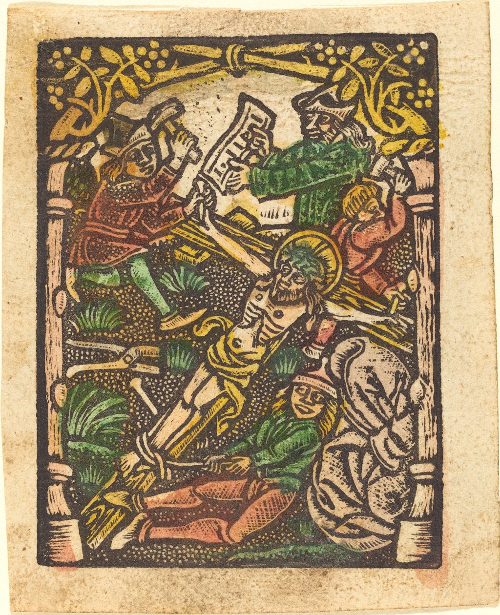 A keresztre szegezett Krisztus alkotó: German 15th Century or Master of the Meshed Background