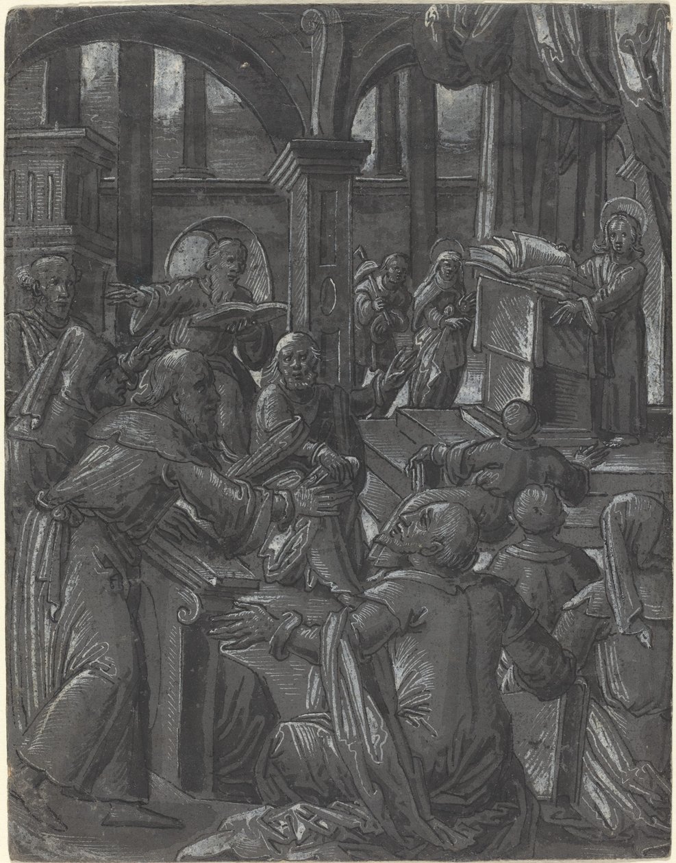 Krisztus vitatkozik az orvosokkal alkotó: German 16th Century