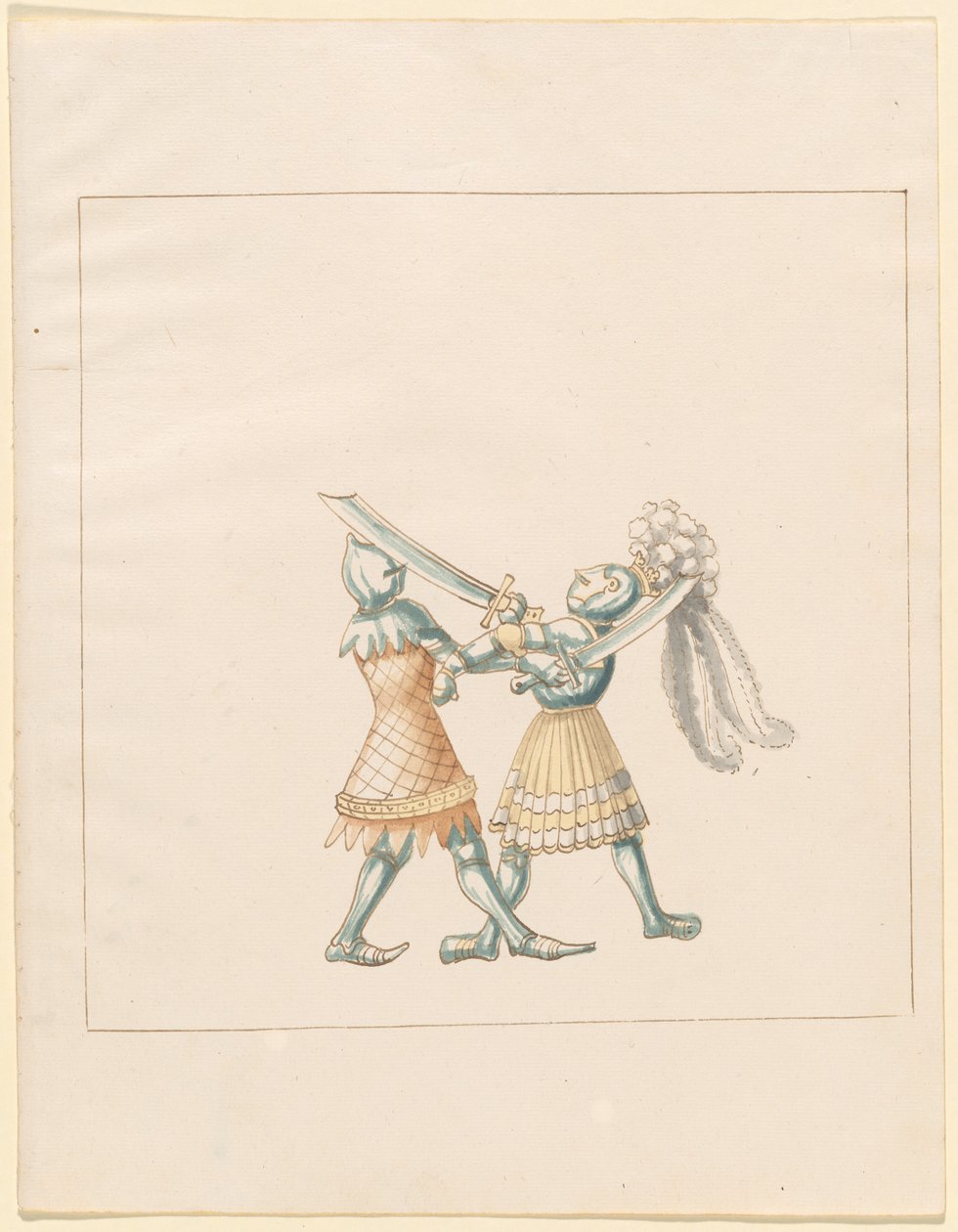 Freydal, Maximilianus I. császár tornája és tornája: Gyalogharcok (Jousts) (III. kötet): 154. tábla alkotó: German 16th Century