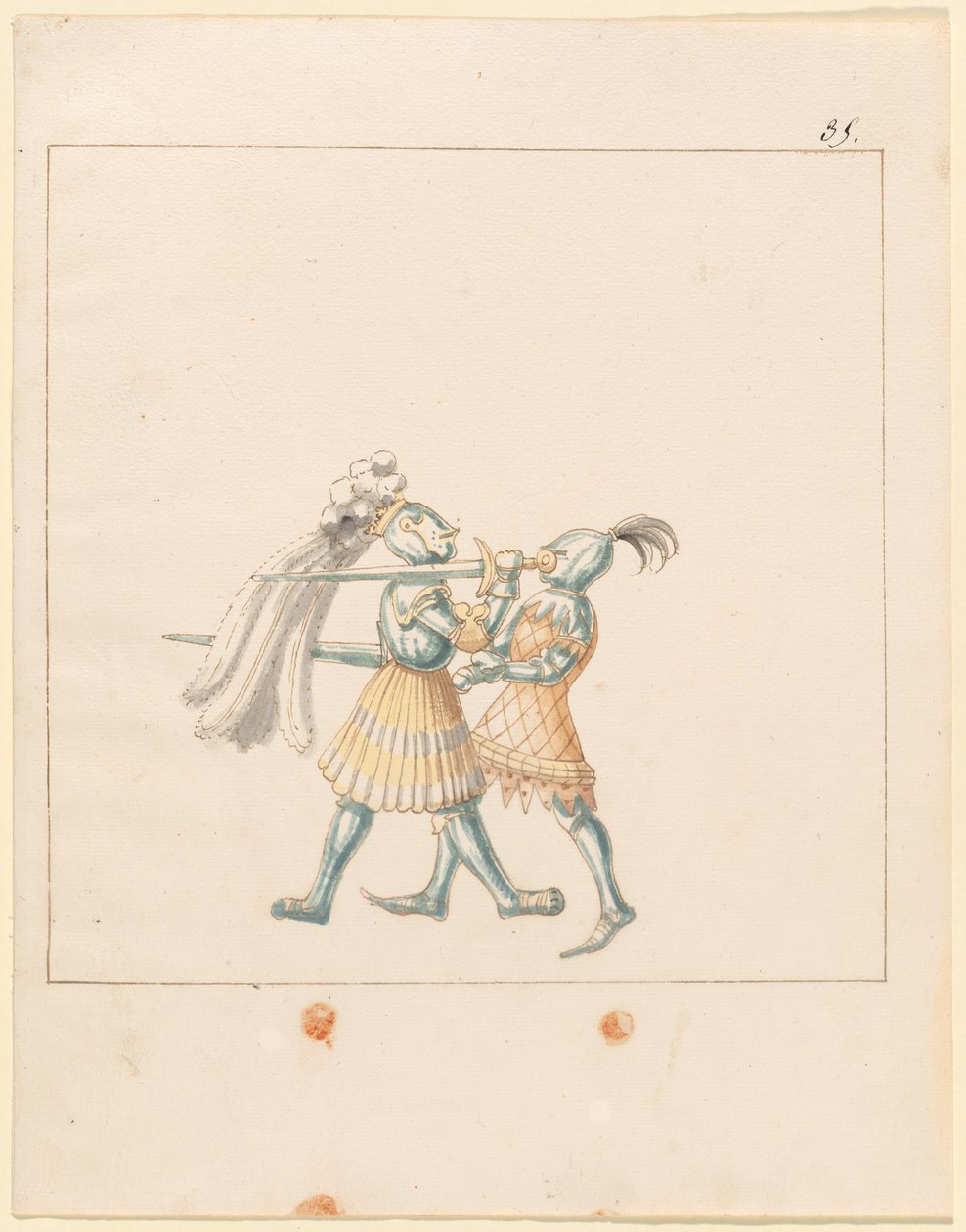 Freydal, Maximilianus I. császár tornája és tornája: Gyalogharcok (Jousts) (III. kötet): 165. tábla alkotó: German 16th Century