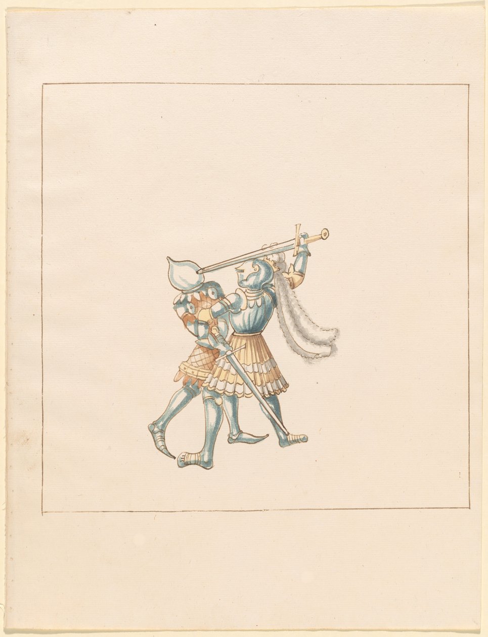 Freydal, Maximilian I. császár tornája és tornája: Gyalogharcok (Jousts) (III. kötet): 160. tábla alkotó: German 16th Century