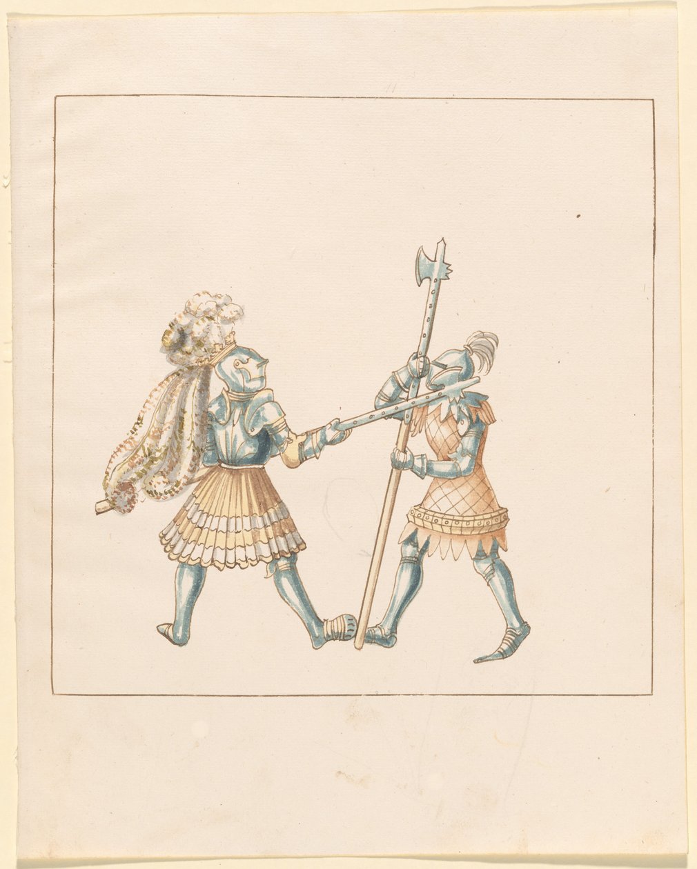 Freydal, Maximilianus I. császár tornája és tornája: Gyalogharcok (Jousts) (III. kötet): 144. tábla alkotó: German 16th Century