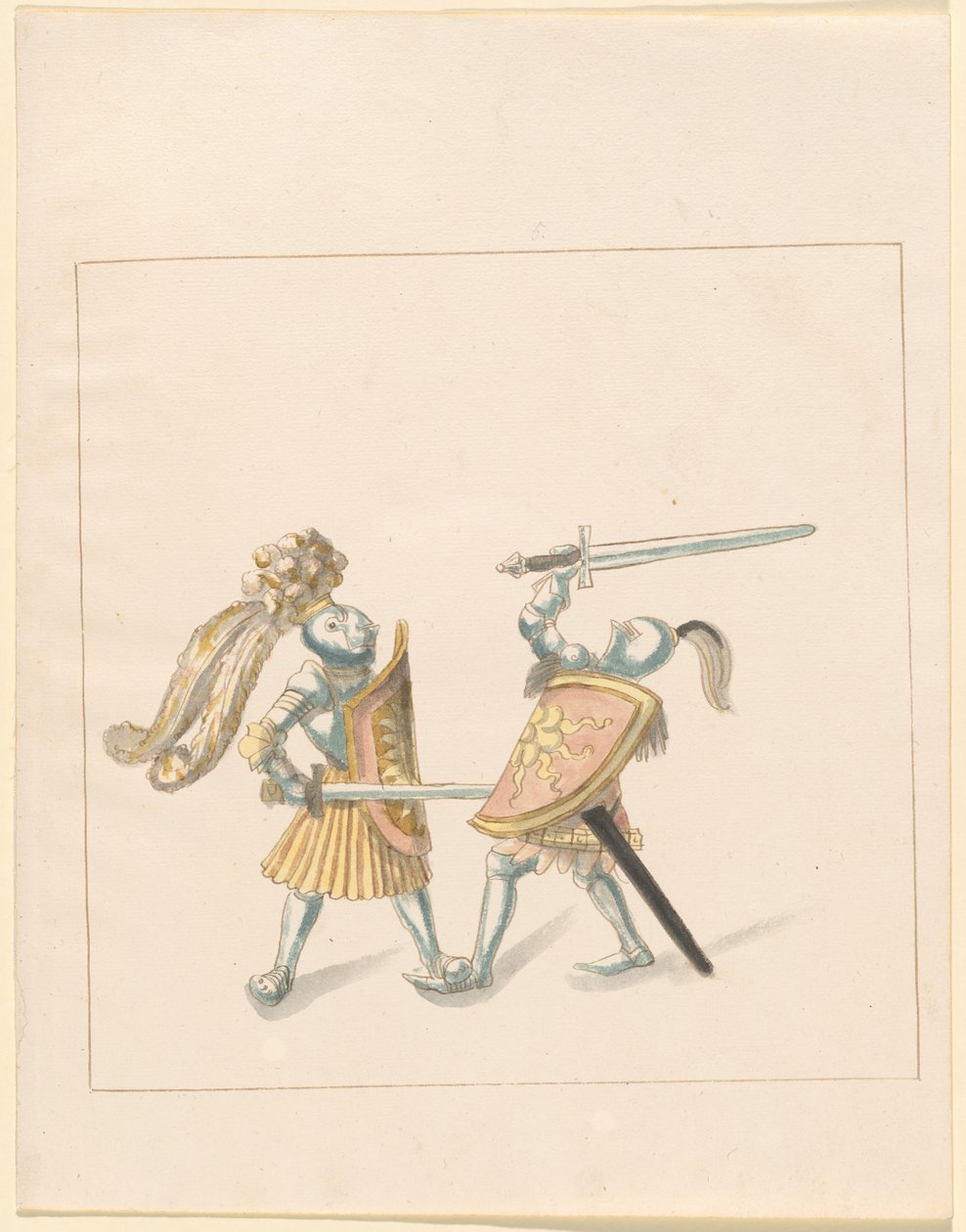 Freydal, Maximilianus I. császár tornája és tornája: Gyalogharcok (Jousts) (III. kötet): 161. tábla alkotó: German 16th Century