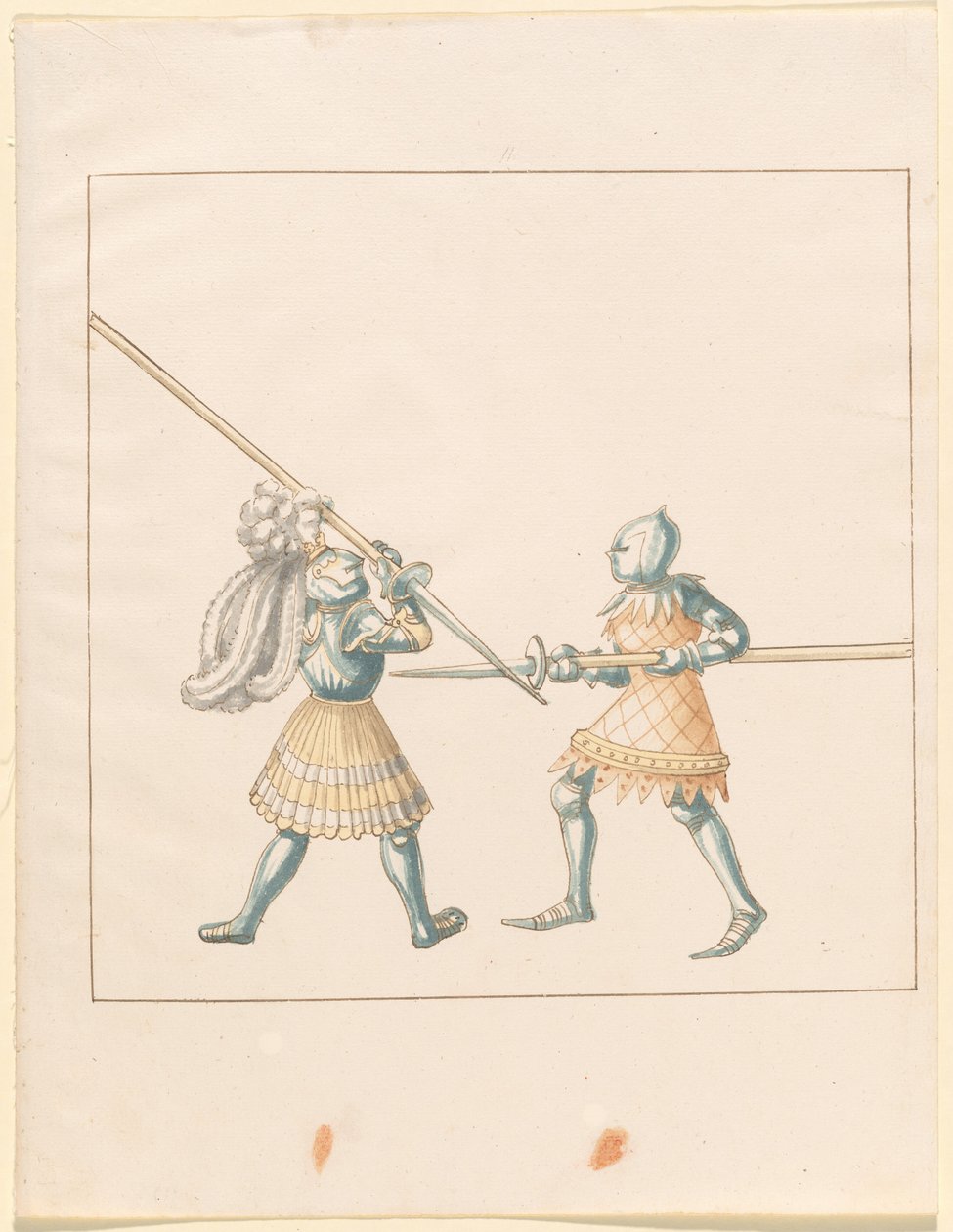 Freydal, Maximilian I. császár tornája és tornája: Gyalogharcok (Jousts) (III. kötet): 147. tábla alkotó: German 16th Century