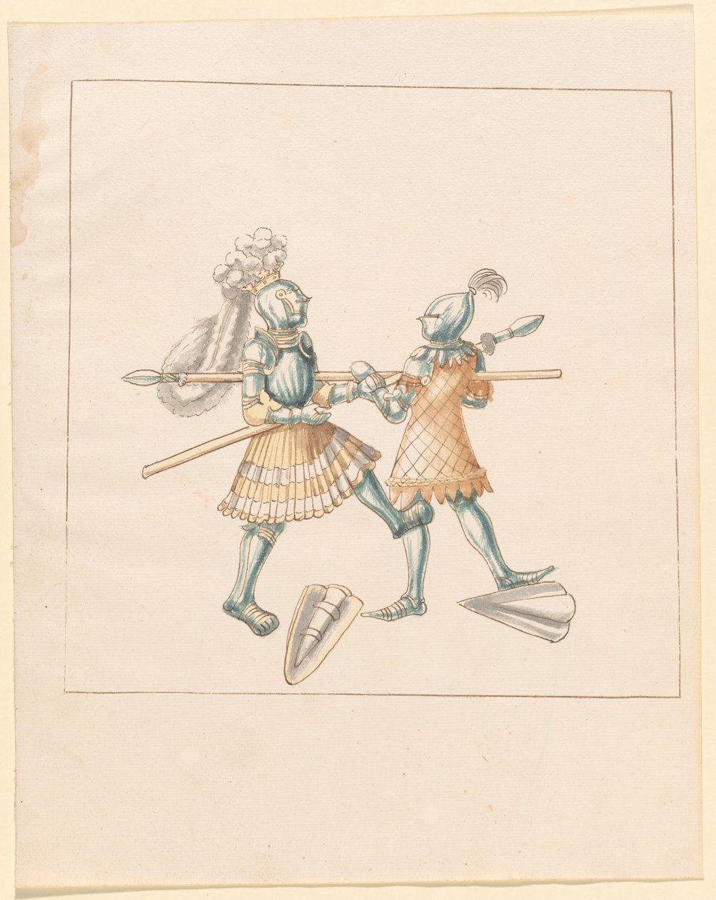 Freydal, Maximilianus I. császár tornája és tornája: Gyalogharcok (Jousts) (III. kötet): 151. tábla alkotó: German 16th Century