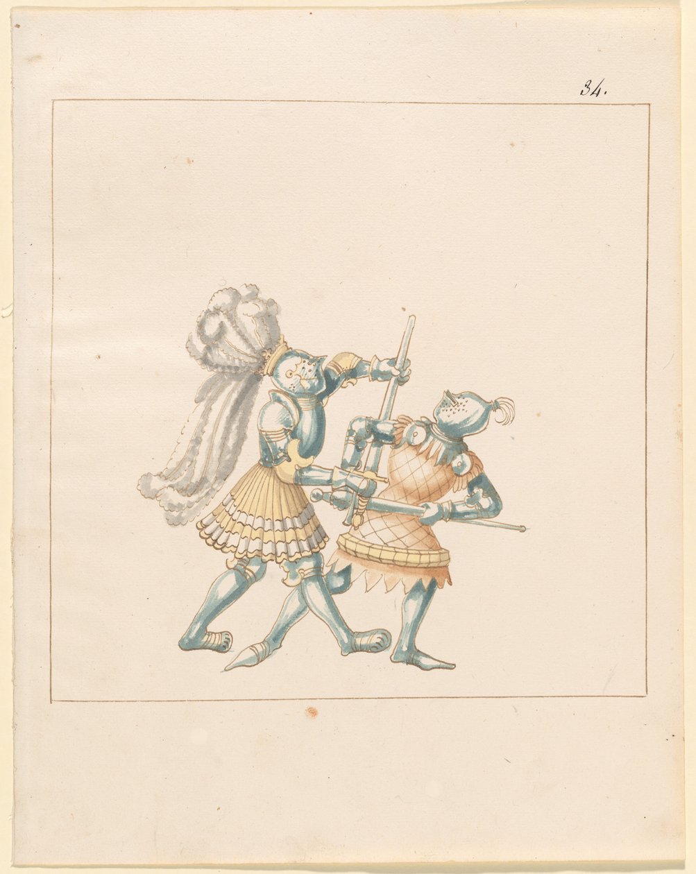 Freydal, Maximilianus I. császár tornája és tornája: Gyalogharcok (Jousts) (III. kötet): 164. tábla alkotó: German 16th Century
