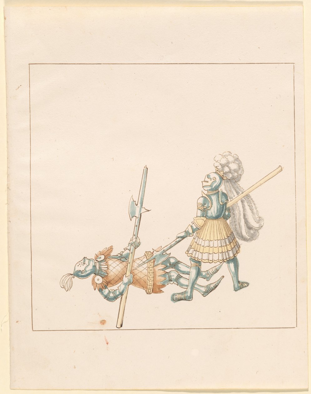 Freydal, Maximilian I. császár tornája és tornája: Gyalogharcok (Jousts) (III. kötet): 145. tábla alkotó: German 16th Century