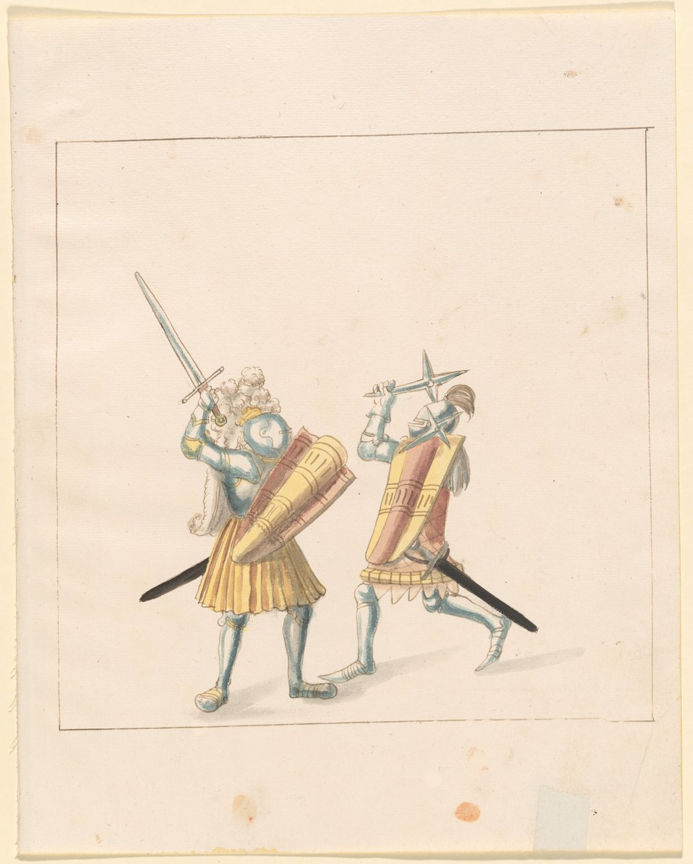 Freydal, Maximilianus I. császár tornája és tornája: Gyalogharcok (Jousts) (III. kötet): 155. tábla alkotó: German 16th Century