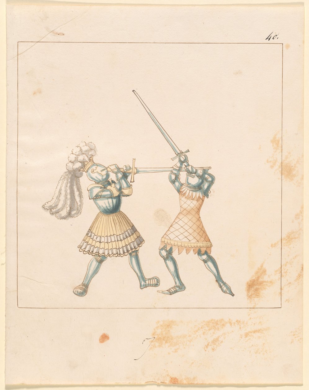 Freydal, Maximilian I. császár tornája és tornája: Gyalogharcok (Jousts) (III. kötet): 157. tábla alkotó: German 16th Century