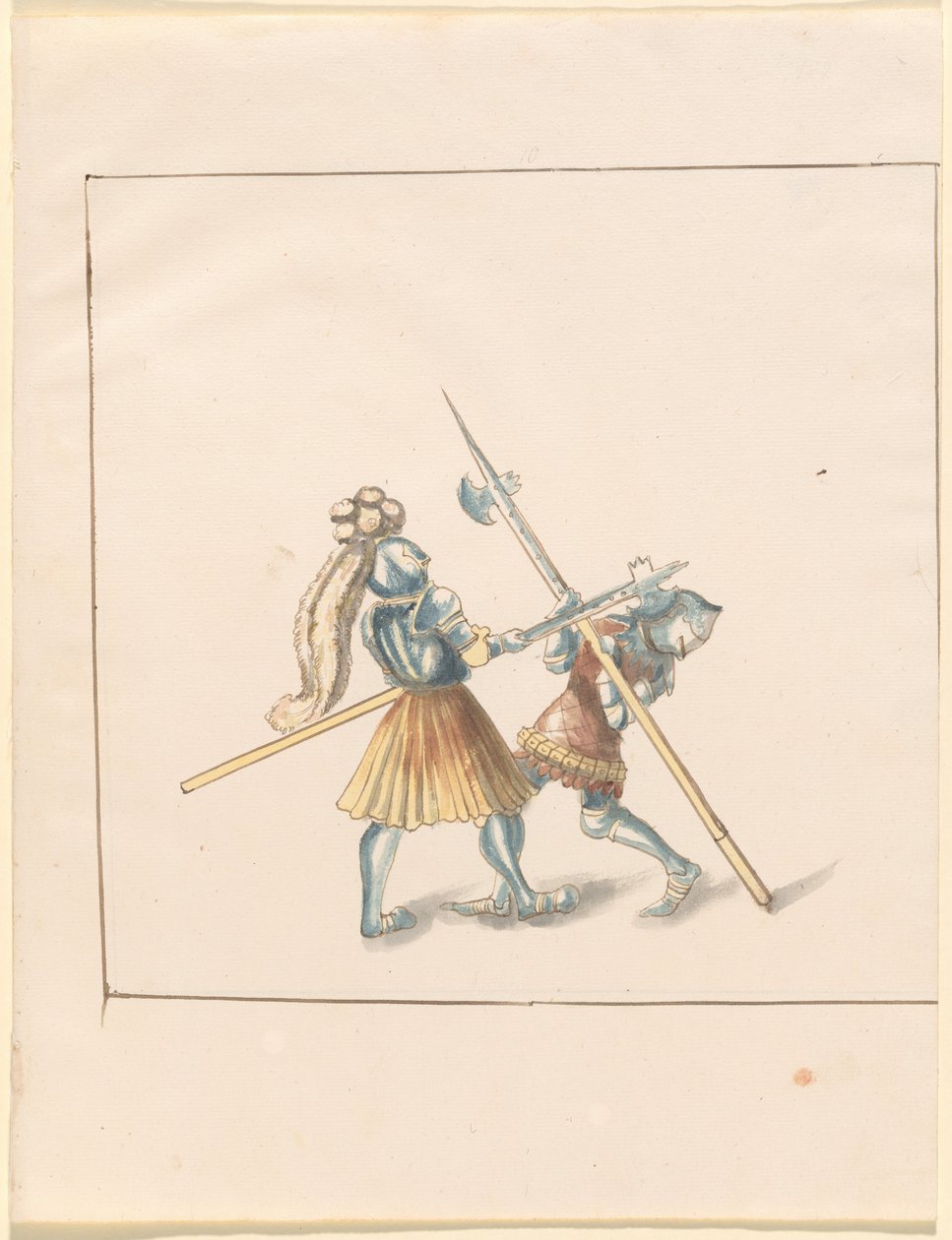 Freydal, Maximilianus I. császár tornája és tornája: Gyalogharcok (Jousts) (III. kötet): 142. tábla alkotó: German 16th Century