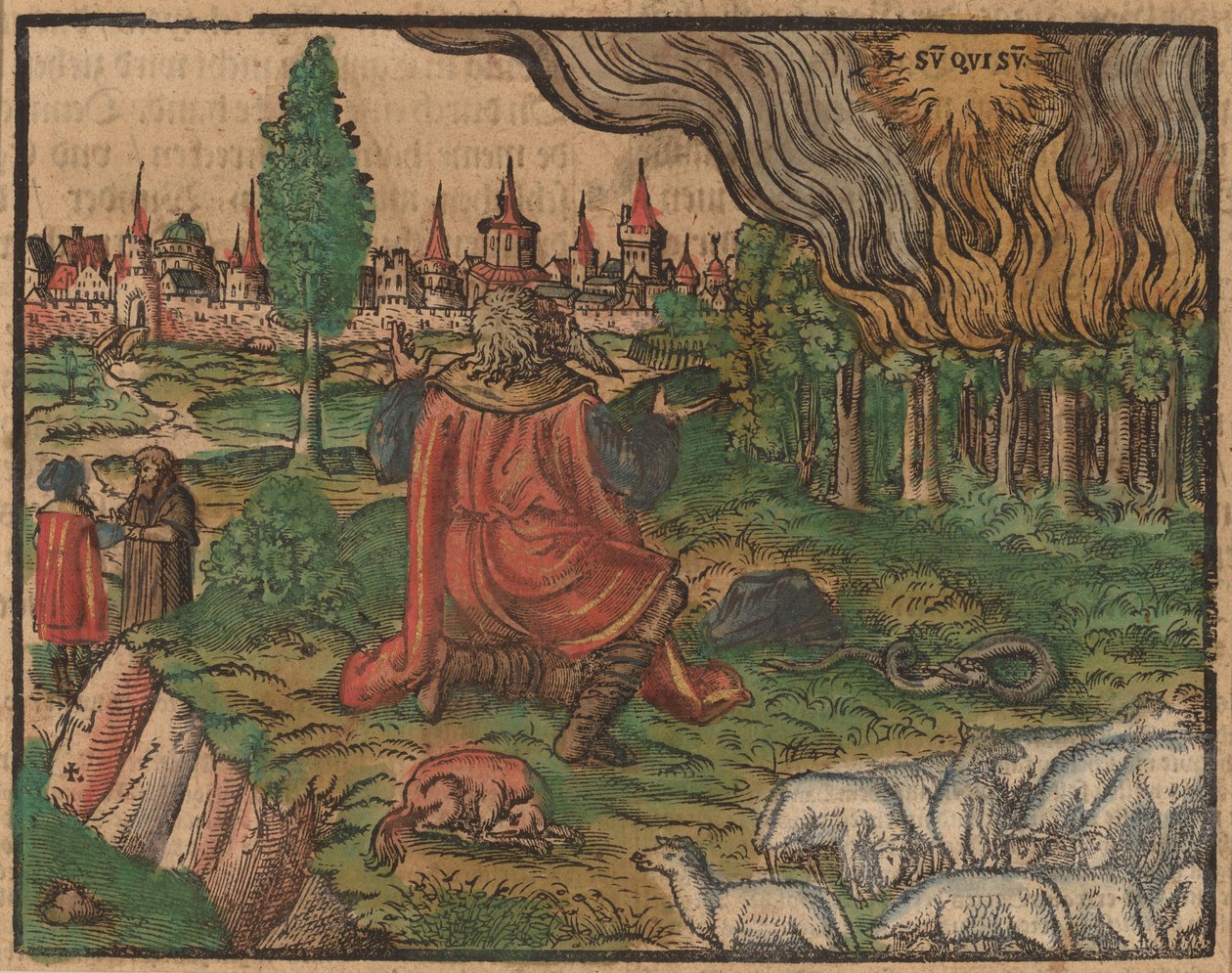 Mózes és az égő bokor alkotó: German 16th Century