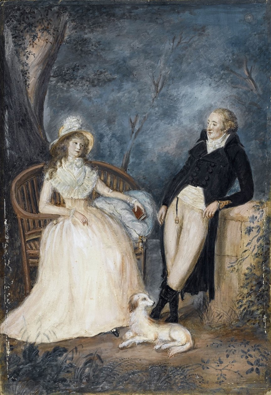 Charlotte von Stein és Johann Wolfgang von Goethe beszélgetése, XVIII. század második fele. alkotó: German Master