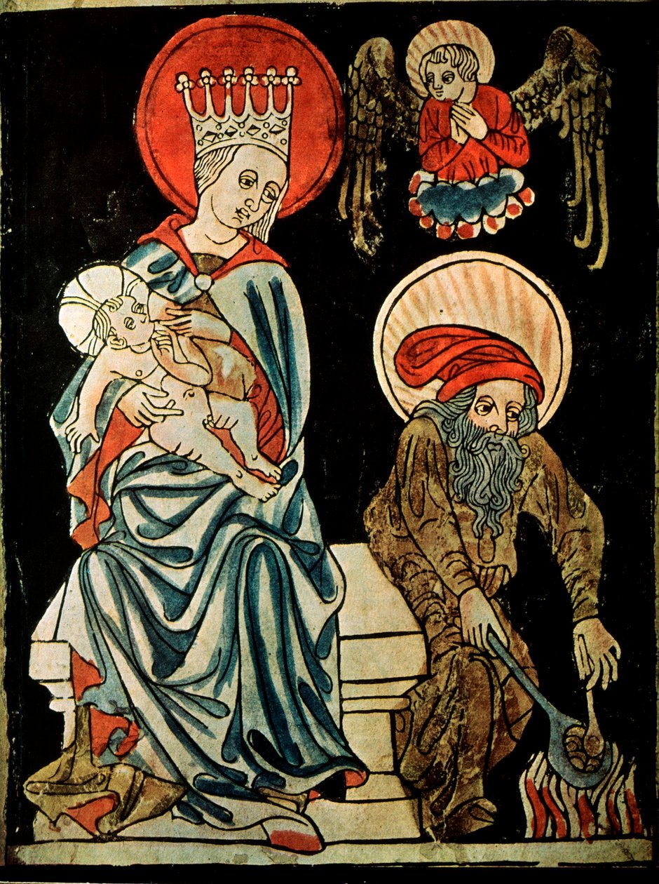 Pihenjen az egyiptomi repülésen, c1410 alkotó: German Master