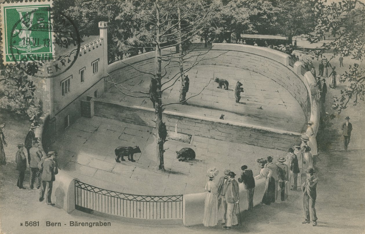 Berni Állatkert, Medve kert. 1913. június 19-én küldött képeslap. alkotó: German Photographer