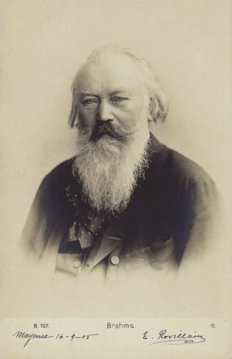 Johannes Brahms, német zeneszerző és zongoraművész (1833-1897) (fekete-fehér fotó) alkotó: German Photographer