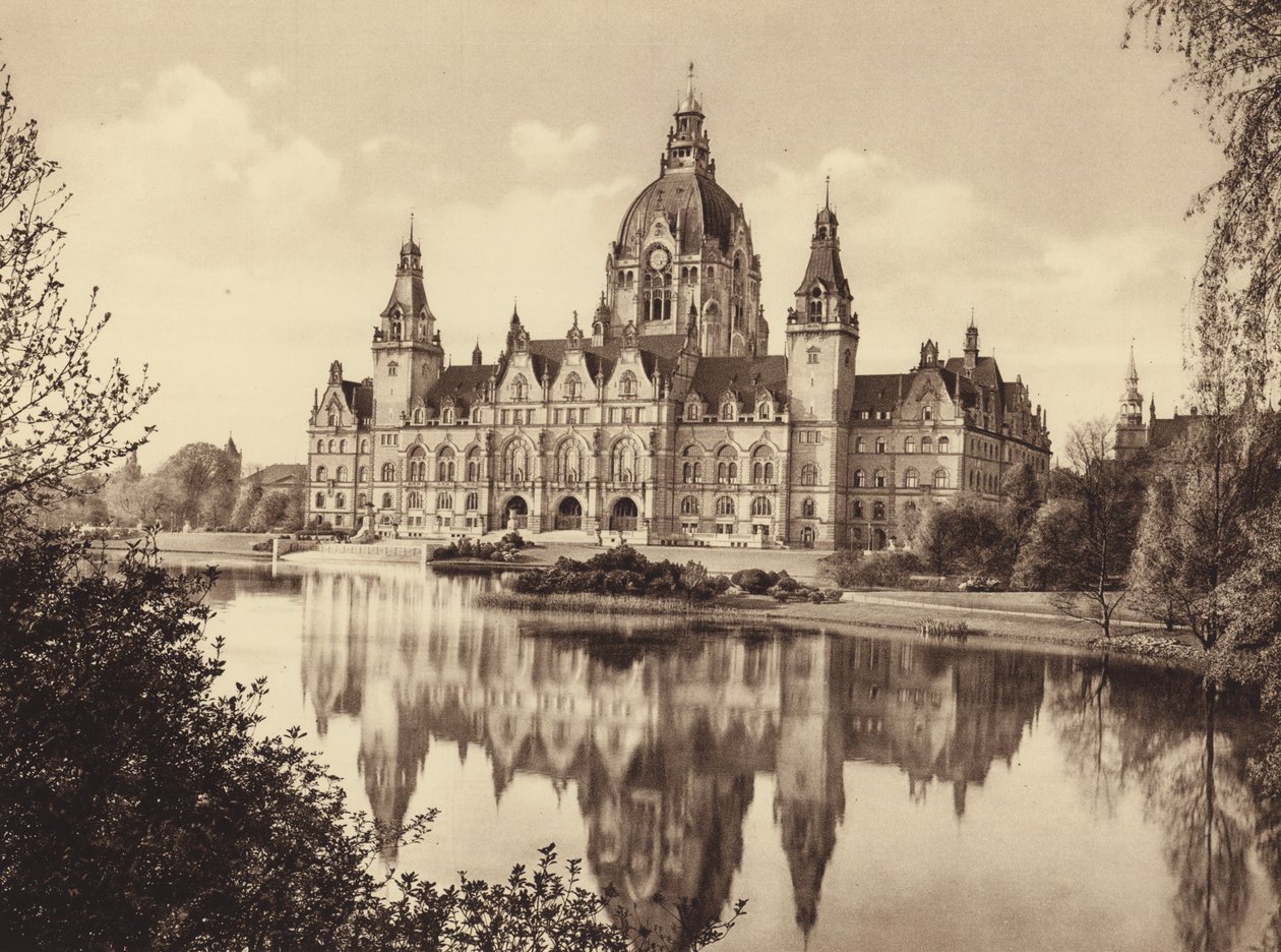Új városháza, Hannover (fekete-fehér fotó) alkotó: German Photographer