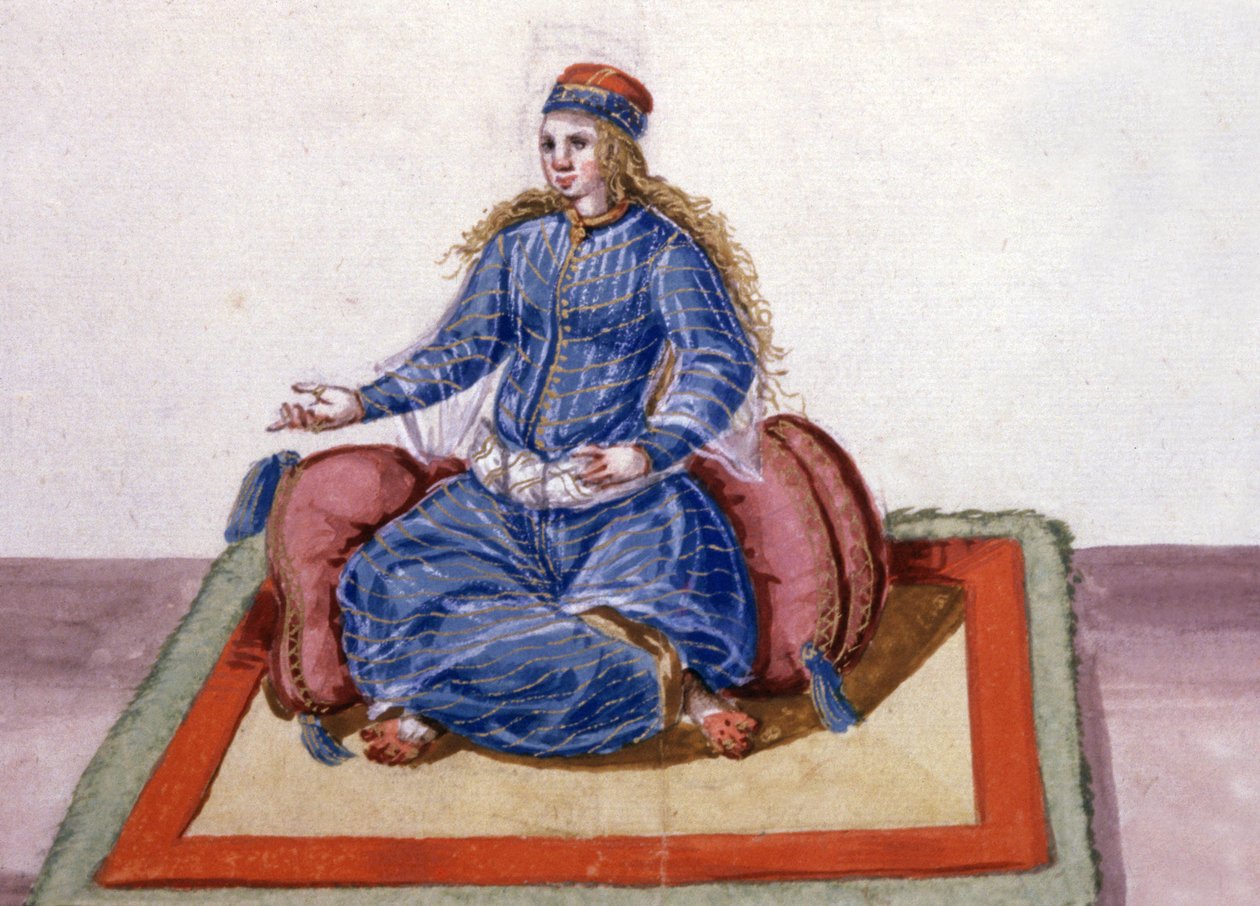 Az oszmán szultán udvarának kedvence, 1600 körül (akvarell) alkotó: German School
