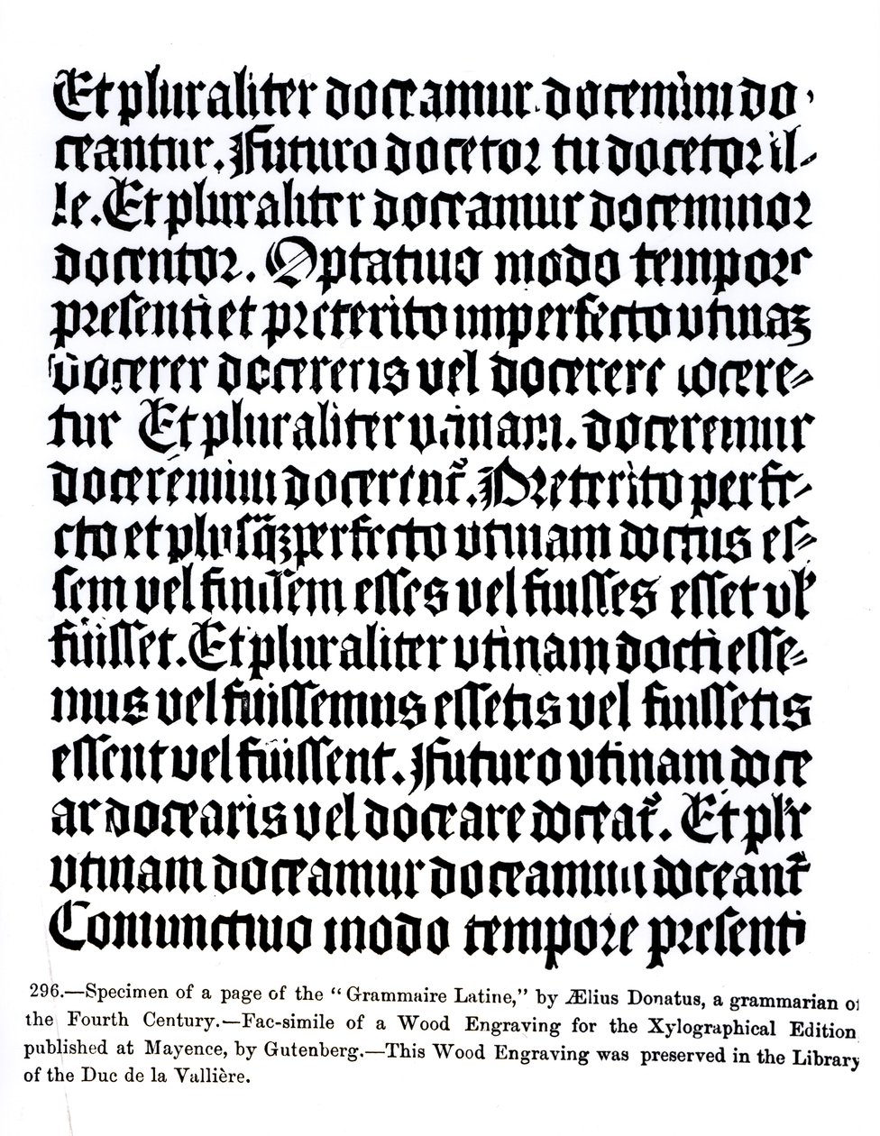 A „Grammaire Latine” oldala, Aelius Donatus, illusztrációja a „Tudomány és irodalom a középkorban és a reneszánszban” című könyvéből, Paul Lacroix írta és vésette, 1878 alkotó: German School