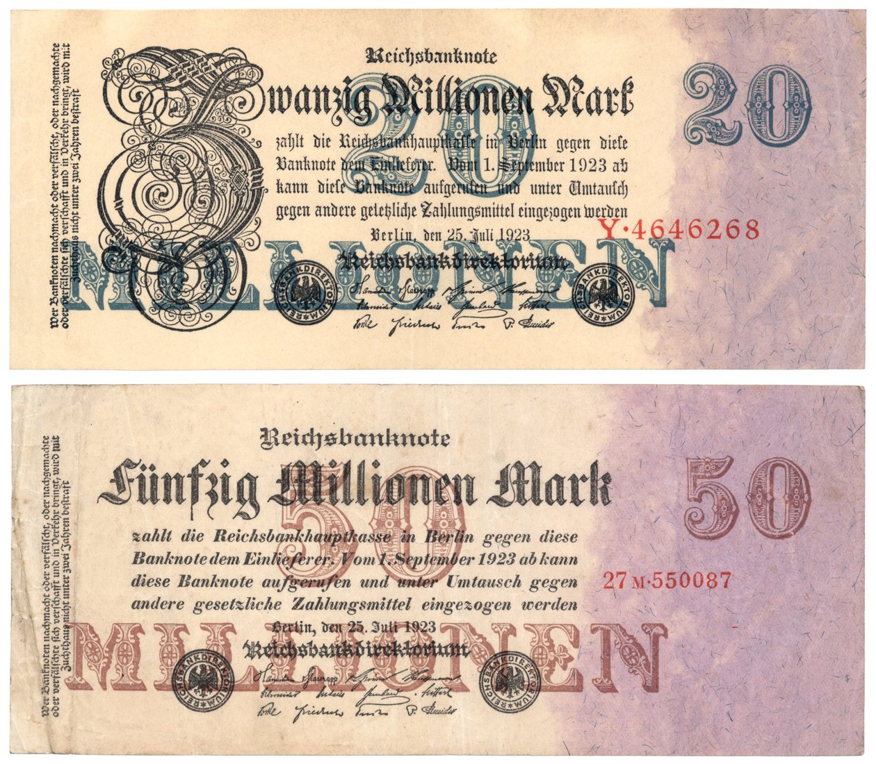 Huszonötvenmillió márka bankjegy, 1923 alkotó: German School