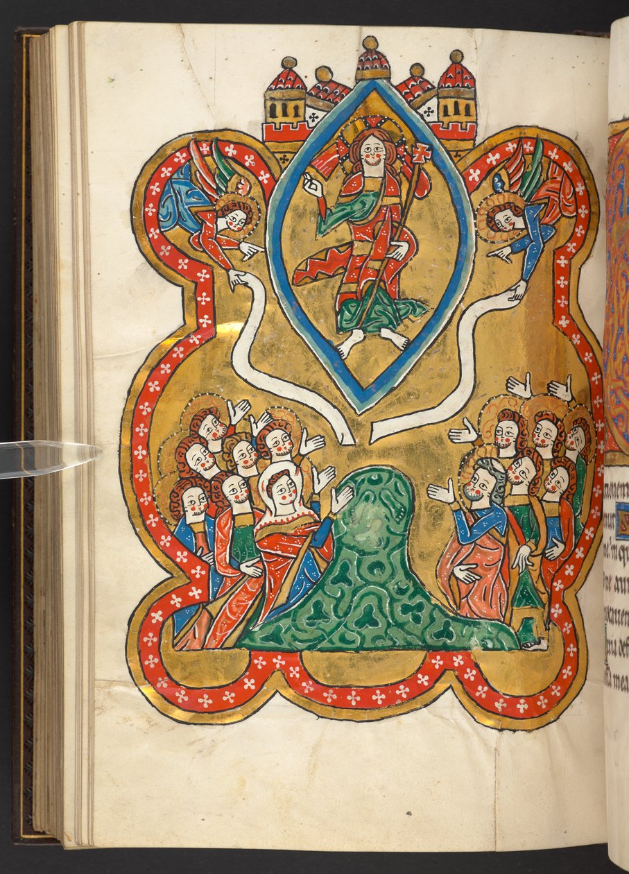 Hozzáadás. 60629, f.103v The Ascension (vellum) alkotó: German School