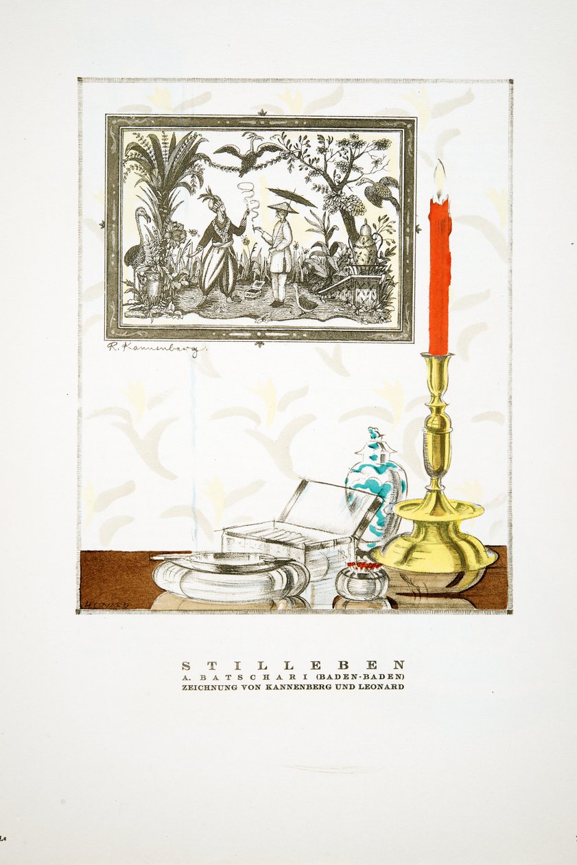 A "Batschari Cigaretten" reklámja, Styl, kiadó 1922 (pochoir nyomtatás) alkotó: German School