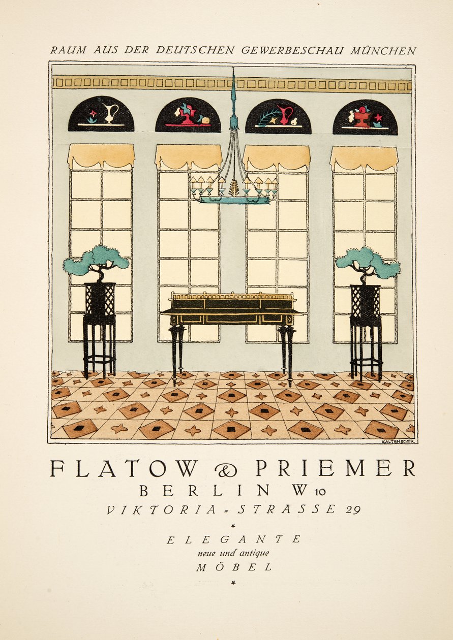 A "Flatow & Priemer" reklámja, Styl, Pub.1922 (pochoir print) alkotó: German School