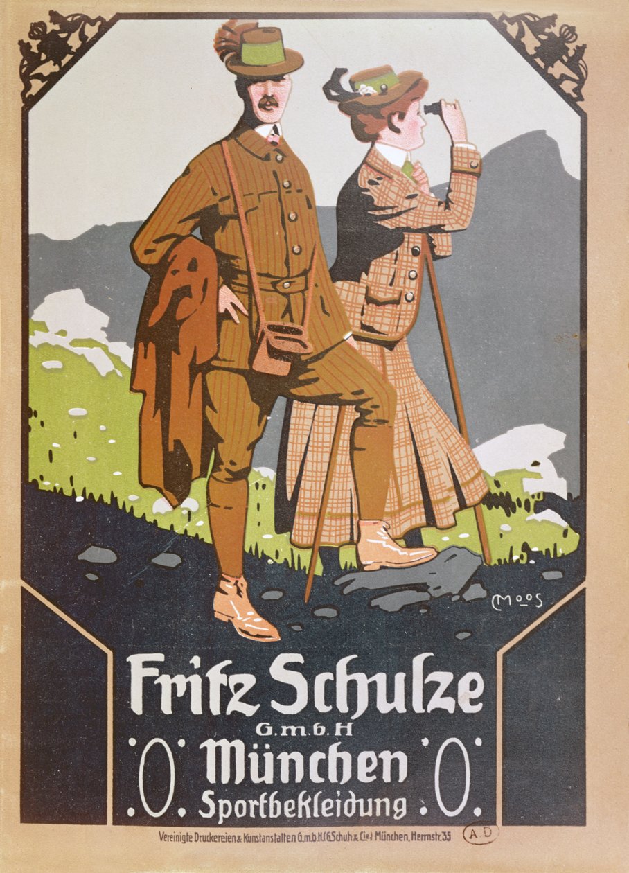 Fritz Schulze sétálóruha reklámja, 1910 körül alkotó: German School