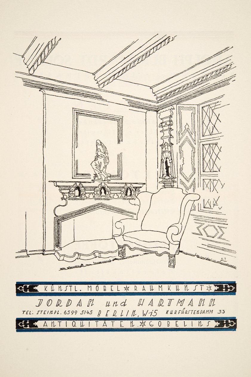 Jordan und Hartmann hirdetése, Styl, pub.1922 (pochoir print) alkotó: German School