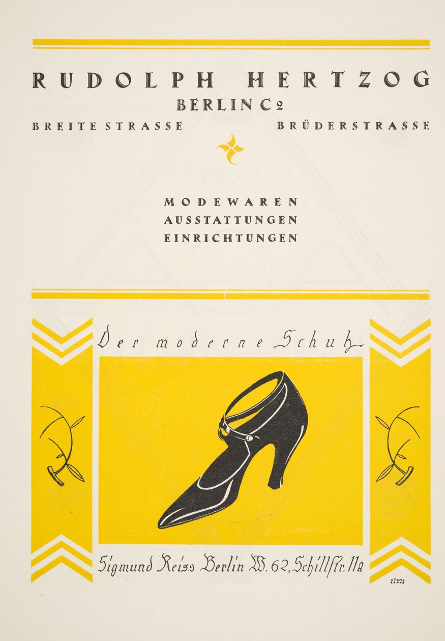Rudolph Hertzog Shoes hirdetése, Styl, pub.1922 (pochoir print) alkotó: German School