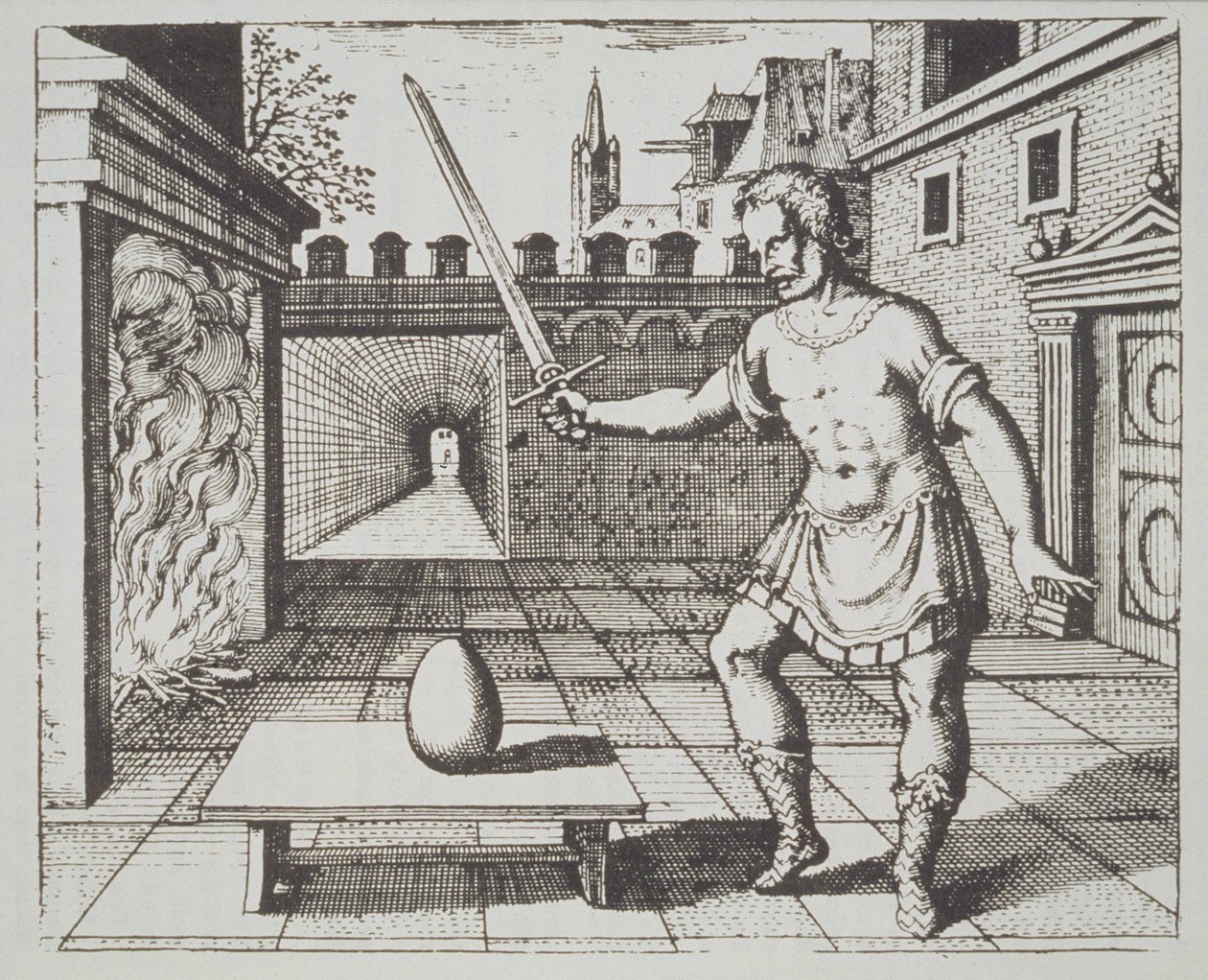 Alkímiai allegória: A filozófusok tojása, Michael Majer Srutinium Chymicumból (1687), a 19. század végén megjelent mágiatörténetben illusztrálva alkotó: German School