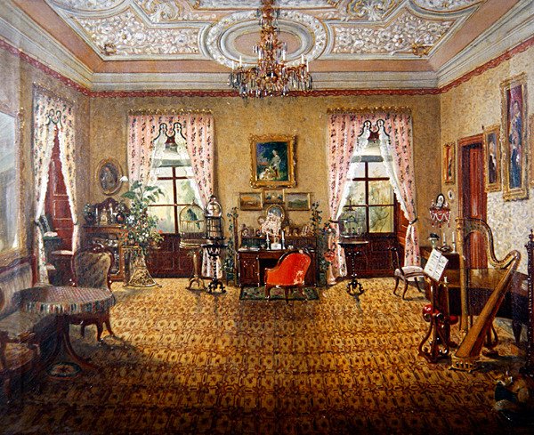 A Tambach kastély belseje (olaj, vászon) alkotó: German School