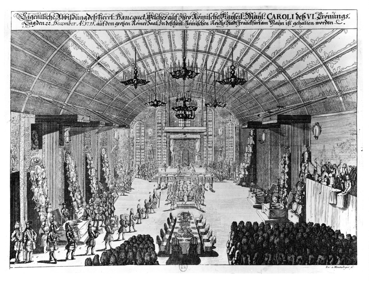 Bankett a Frankfurt-am-Main-i Romer-teremben VI. Károly (1685-1740) koronázása tiszteletére 1711. december 22-én alkotó: German School