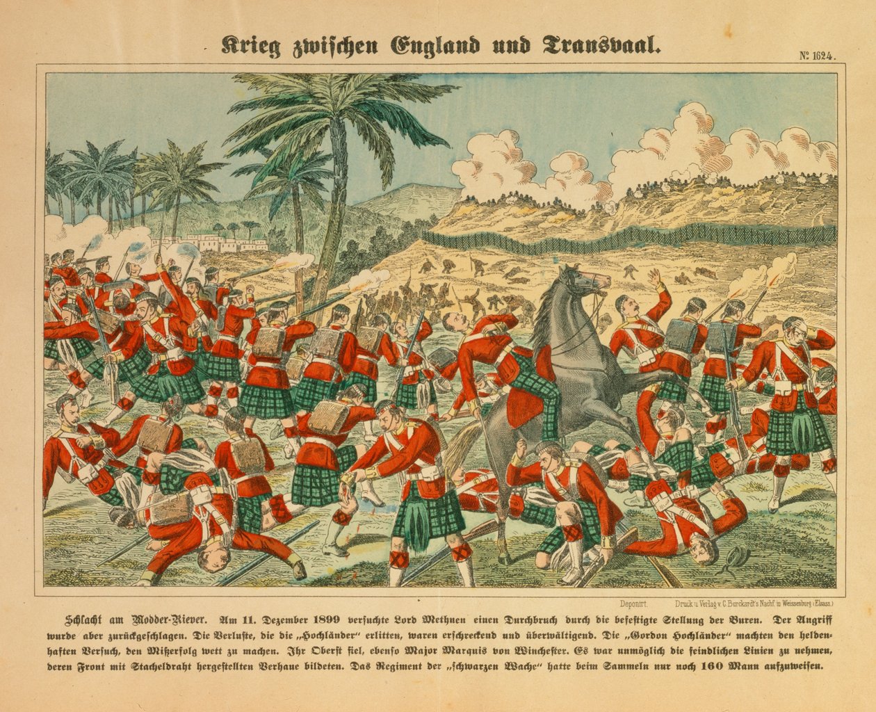 Modder River-i csata a búr háborúban, 1899. december 11., C. Burckhardt, Weissenburg, 1899. alkotó: German School