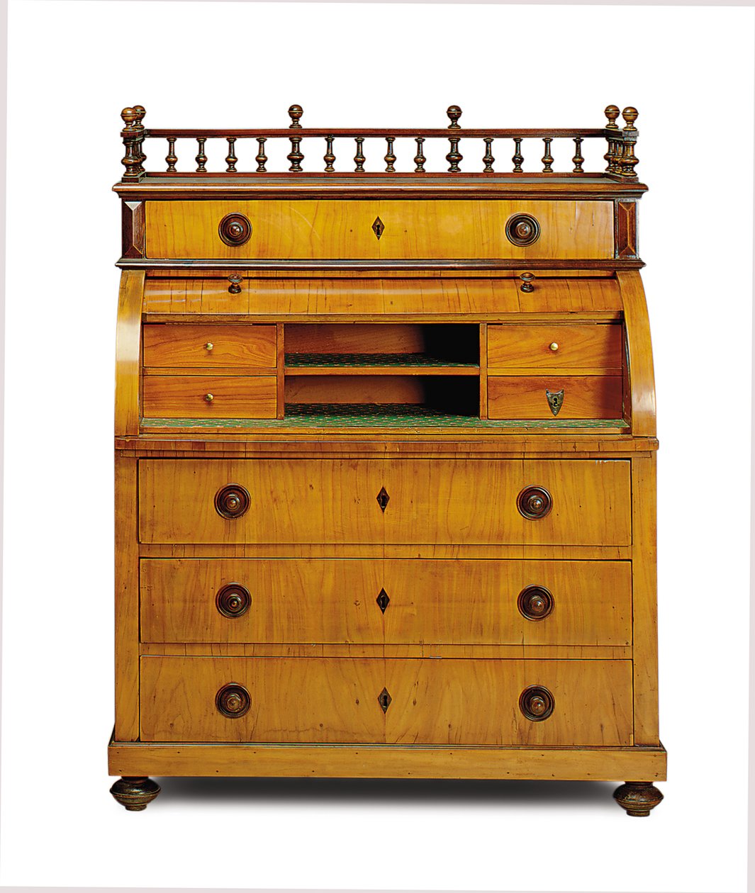 Biedermeier titkárnői komód, 19. század második negyede (dió és mahagóni) alkotó: German School