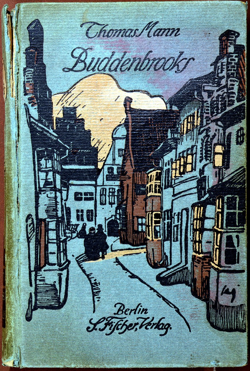 Thomas Mann (1871-1950) Buddenbrooks könyvének borítója, S. Fischer, Berlin, 1917 alkotó: German School