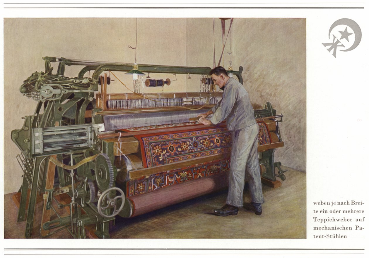 Szőnyeggyártó cég Halbmond-Teppichfabrik Von Koch Und Te Kock (színes litográfia) alkotó: German School