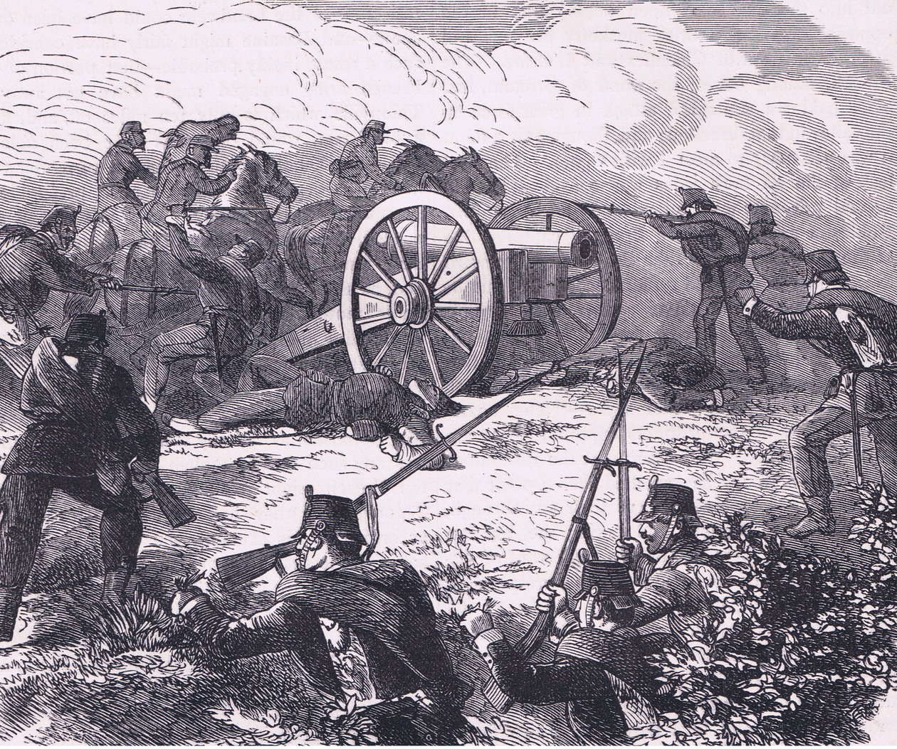 Egy terepfegyver elfogása, Cassells History of the War Franciaország és Németország között, kiadó: Cassell and Company Limited, 1890 körül (litho) alkotó: German School