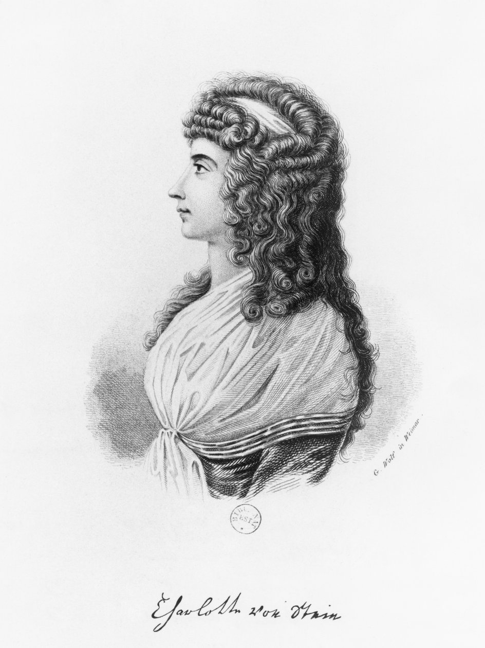 Charlotte von Stein, született von Schardt, 18. század vége – 19. század eleje, metszet: G. Wolf alkotó: German School