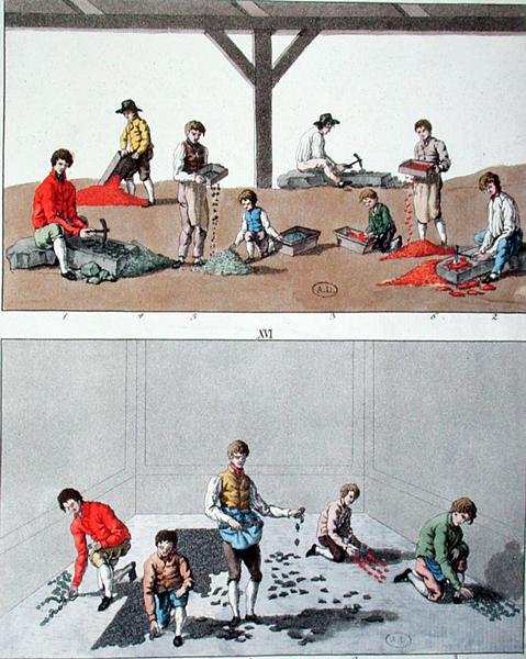 Gyermekkövezés, 1810 körül (színes litó) alkotó: German School