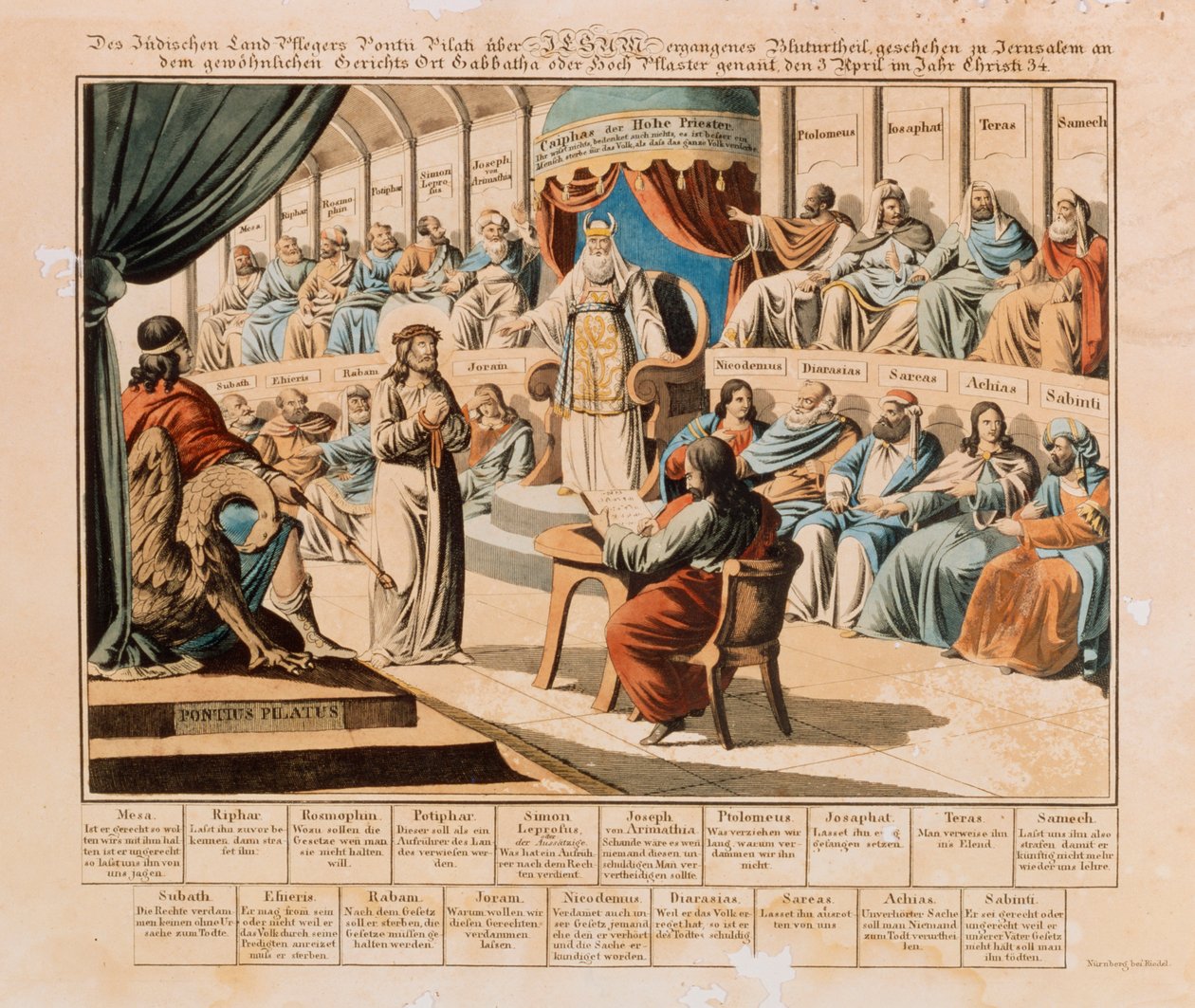 Krisztus Pilátus előtt, Riedel, Nürnberg, 1830 alkotó: German School