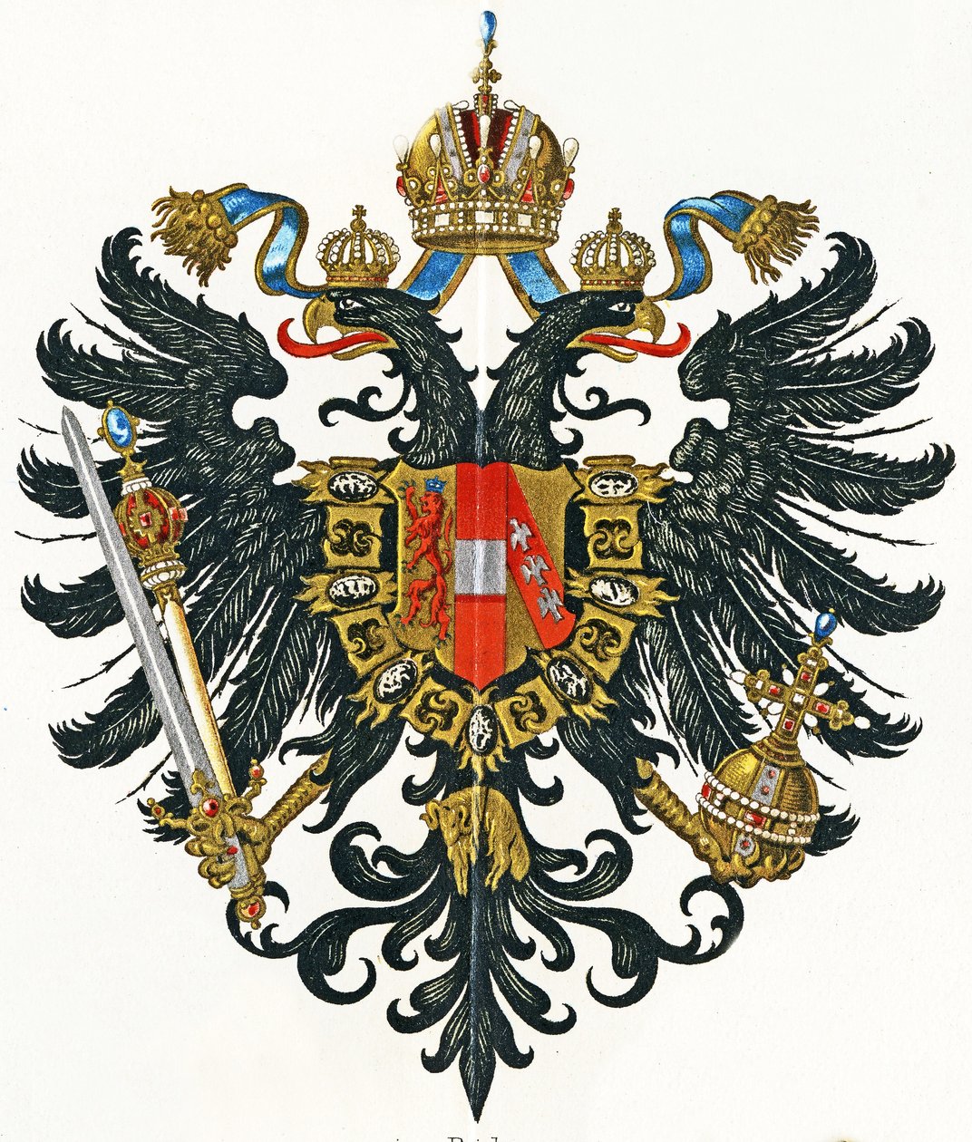 Az Osztrák Birodalom (Kaisertum Österreich) címere 1816-tól 1867-ig, 1898 körül alkotó: German School