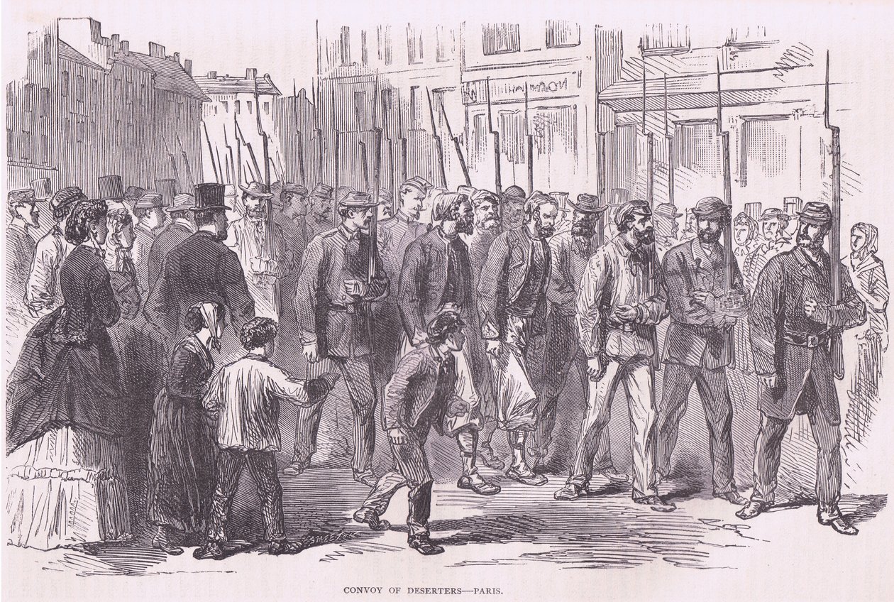 Dezertőr-konvoj – Párizs, Cassells A Franciaország és Németország közötti háború története, kiadó: Cassell and Company Limited, 1890 körül (litho) alkotó: German School