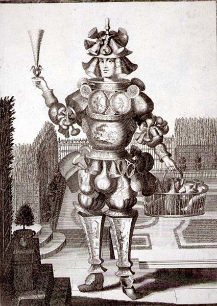 Egy üveg- és edénykereskedő jelmeze, kiadó: Gerard Valck (1651/2-1726) 1690 körül (metszet). alkotó: German School