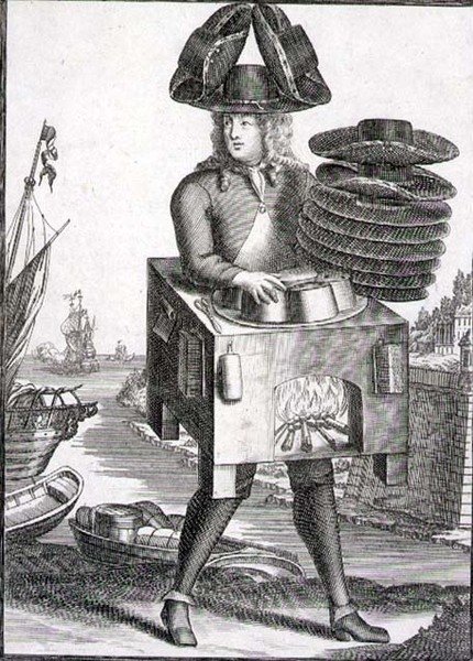 Kalapos jelmez, kocsma. Gerard Valck (1651/2-1726) 1690 körül (metszet) alkotó: German School