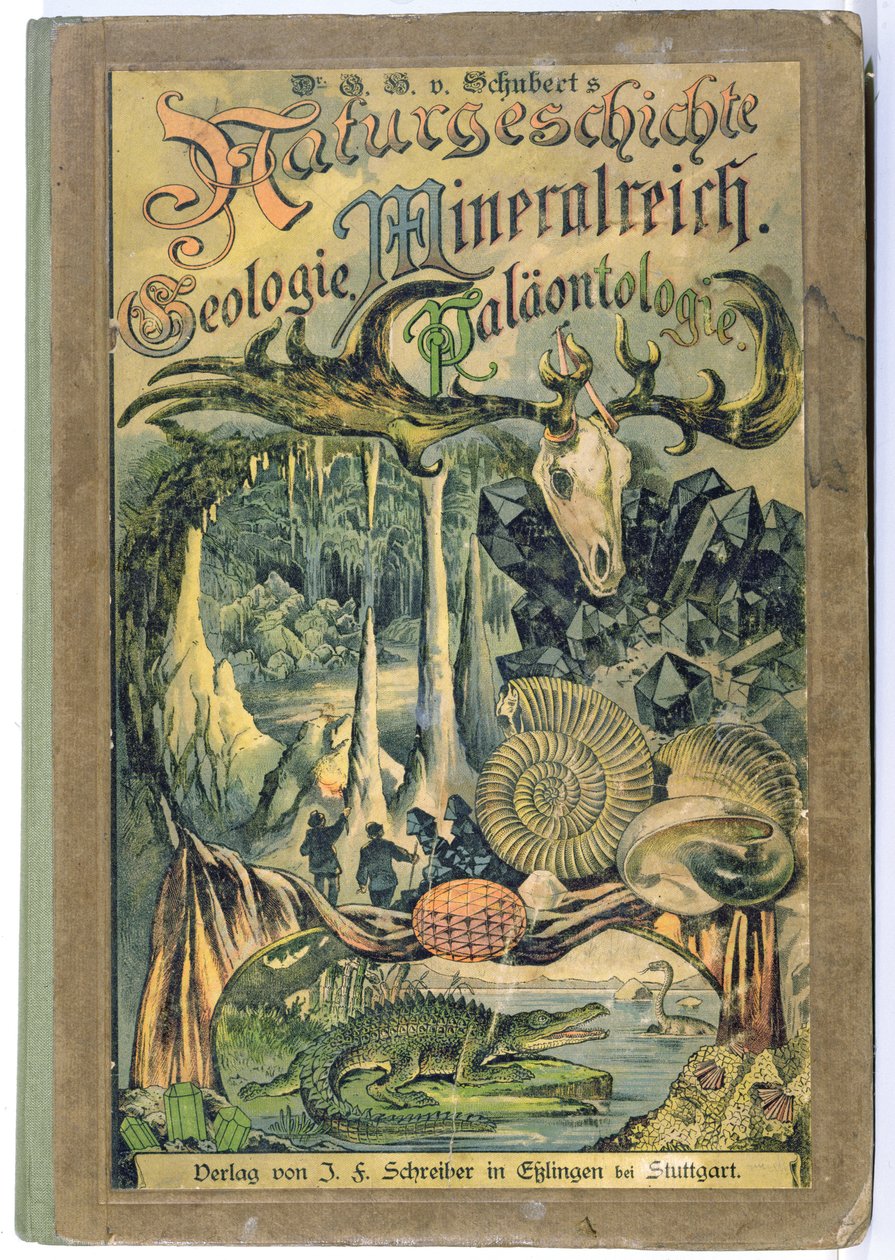 Természettörténeti, geológiai, ásványi birodalmi és palaontológiai címlap, Dr. H. von Schubert, Stuttgart, 1888 alkotó: German School